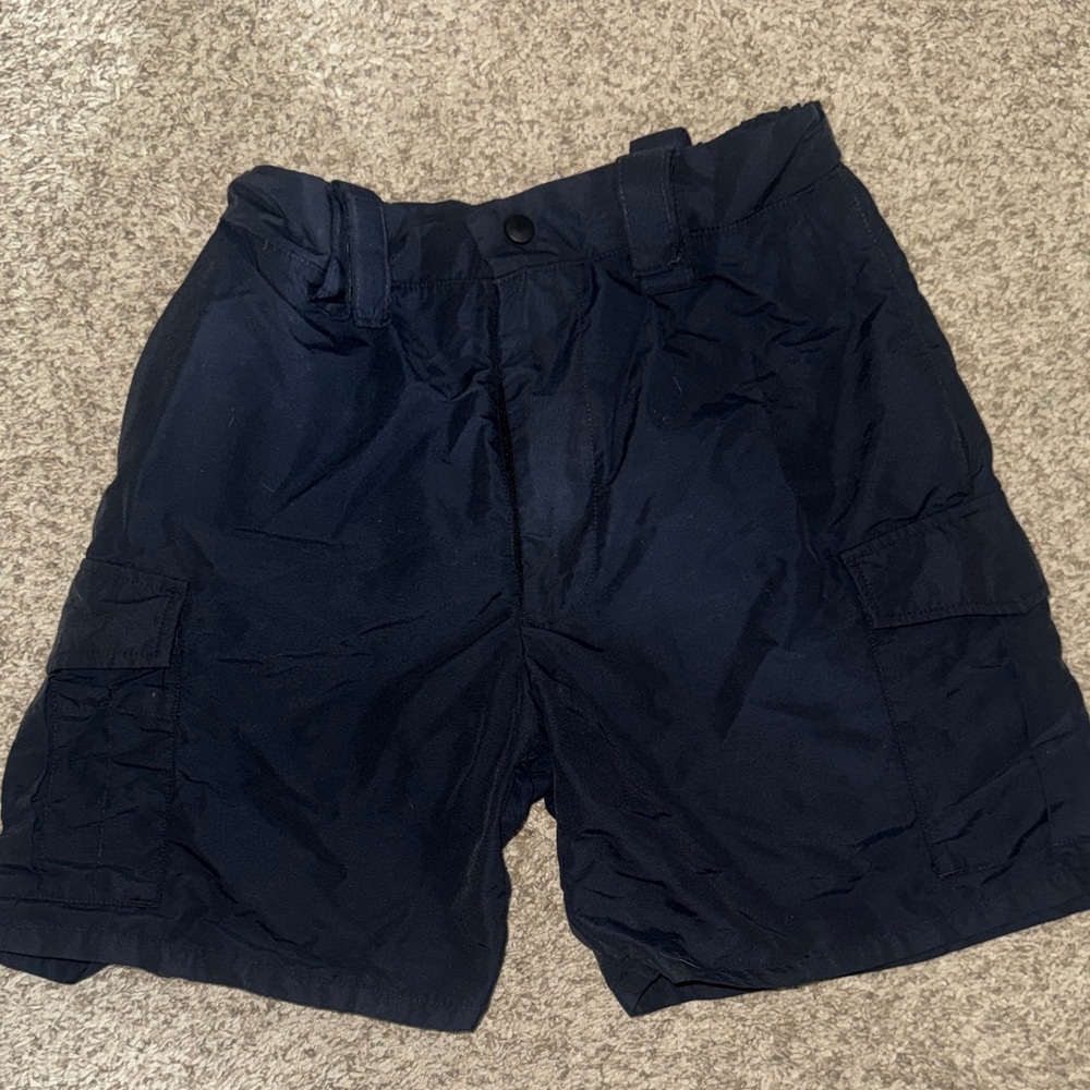 Woman’s Navy Cargo Shorts - Classic Pocket Utility Zipper (Police Bike Unit) S